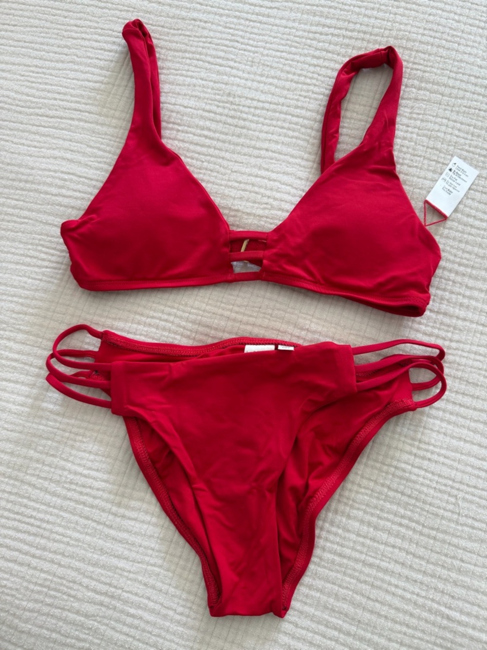 l*space Red Strappy Two-Piece Bikini Set